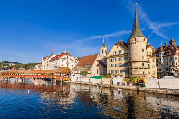 istock Old town waterfront in Lucerne Switzerland 986128782