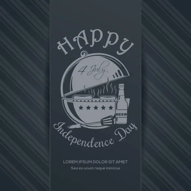 Vector illustration of US Independence Day card