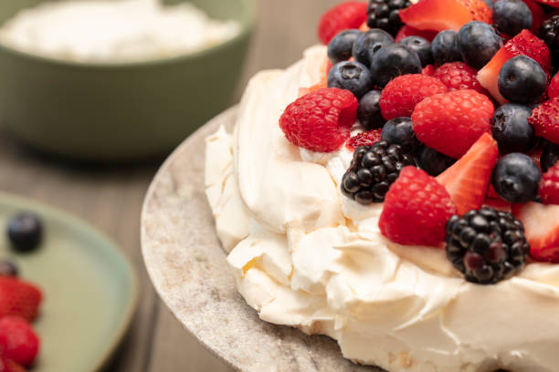 istock Pavlova Meringue Dessert Made With Berries 986154664