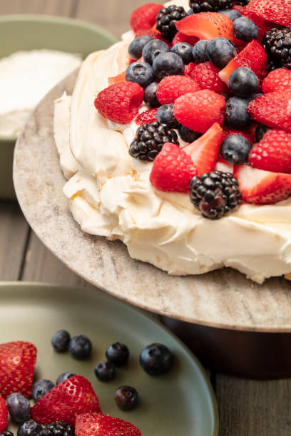 istock Pavlova Meringue Dessert Made With Berries 986154696