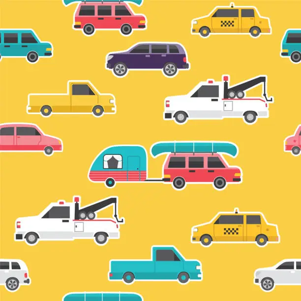 Vector illustration of Seamless Transportation Pattern