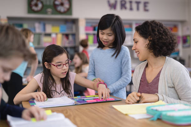 istock Teacher helping 4th graders in her classroom 986222884