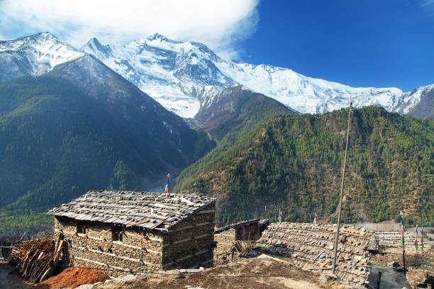istock Upper Pisang village and  Annapurna 2 II 986238484
