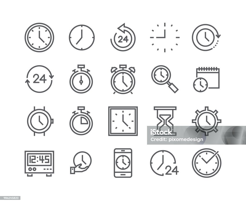 Icono de vector de movimiento editables línea simple set, contiene iconos como contador de tiempo, velocidad, alarma, restauración, gestión del tiempo, calendario, smartwatch, reloj de arena y mucho más... 48 x 48 Pixel Perfect. - arte vectorial de Reloj libre de derechos Icono de vector de movimiento editables línea simple set, contiene iconos como contador de tiempo, velocidad, alarma, restauración, gestión del tiempo, calendario, smartwatch, reloj de arena y mucho más... 48 x 48 Pixel Perfect. - arte vectorial de Reloj libre de derechos