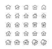 Editable simple line stroke vector icon set,Various styles of home, logos, apps, wordpress, safety, security, real estate and more.48x48 Pixel Perfect.