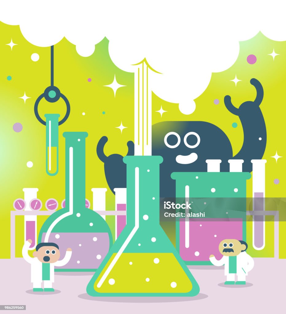 Nhà Khoa Học Hoặc Nhà Hóa Học Tại Công Việc Của Họ Và Quái Vật Kỳ ...