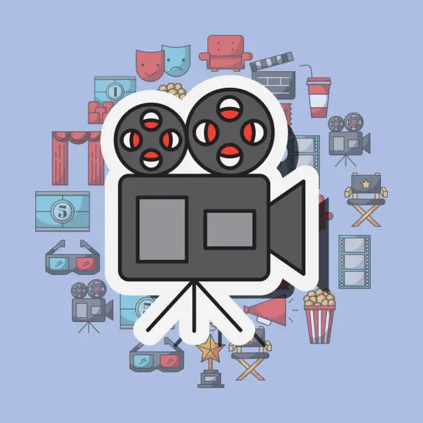 Vector illustration of film movie cinema