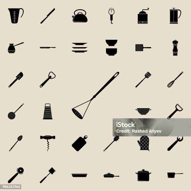 Potato Drill Icon Detailed Set Of Kitchen Tools Icons Premium Quality Graphic Design Sign One Of The Collection Icons For Websites Web Design Mobile App Stock Illustration - Download Image Now