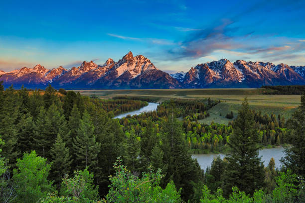 sonnenaufgang am snake river overlook - snake river fotos stock-fotos und bilder