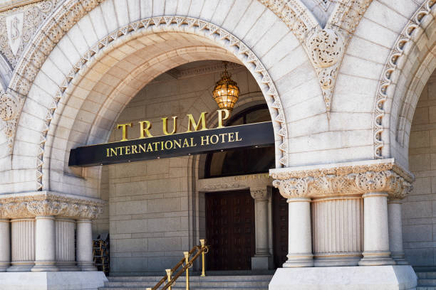 Trump International Hotel Sign stock photo