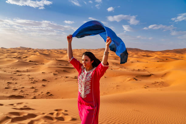 istock Tourist in the Sahara Desert Morocco 986298408