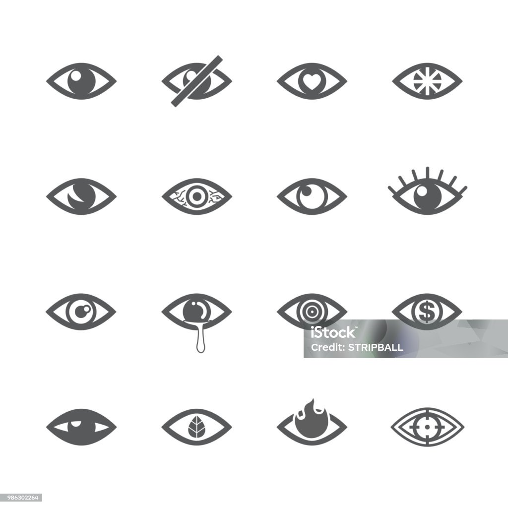 Conjunto de ícones de olhos - Vetor de Ícone de Computador royalty-free