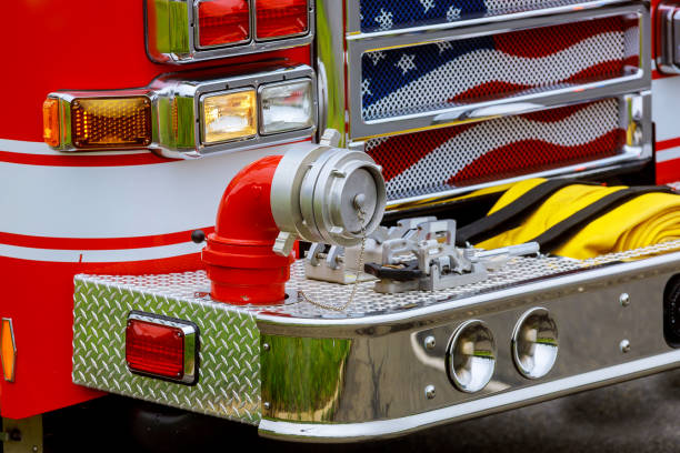 istock Part of the interior of a modern fire engine showing tools during the first National Security Day 986312616
