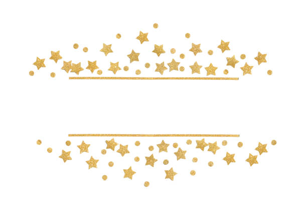 istock Gold glitter star and dot frame paper cut background 986354038