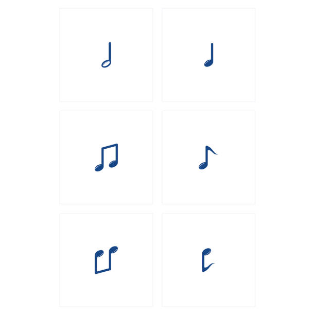 ilustrações de stock, clip art, desenhos animados e ícones de musical note set vector template design - musical staff musical note music musical symbol