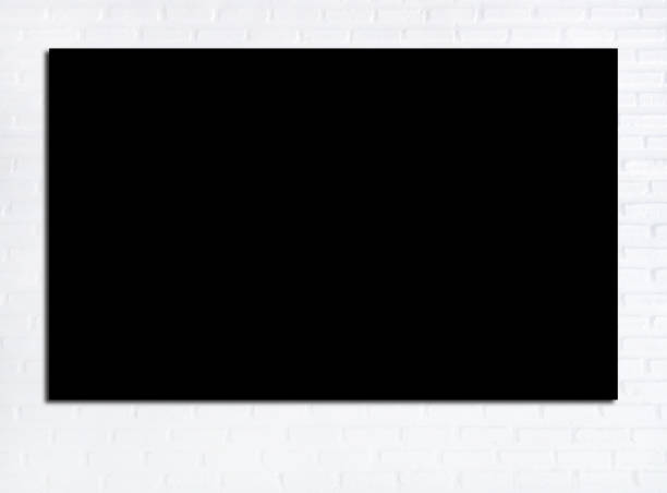 istock Big blank black billboard on White Brick wall background textured. 986365410
