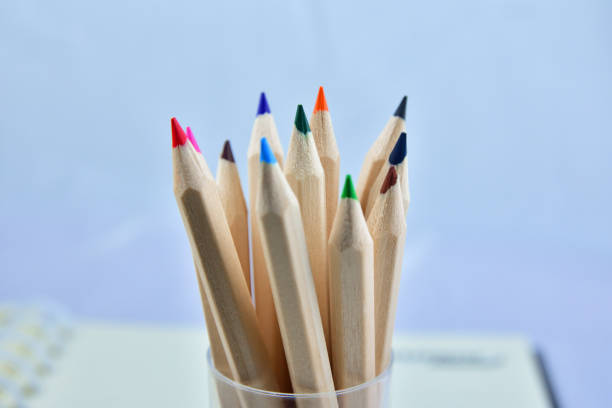 istock Color pencils on white background 986380244