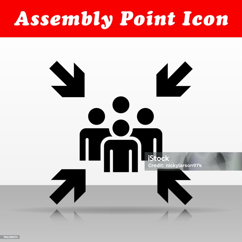 assembly point vector icon design Illustration of assembly point vector icon design Reunion - Social Gathering stock vector