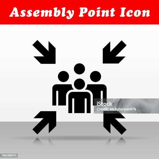 Assembly Point Vector Icon Design Stock Illustration - Download Image Now - Reunion - Social Gathering, Social Gathering, Symbol