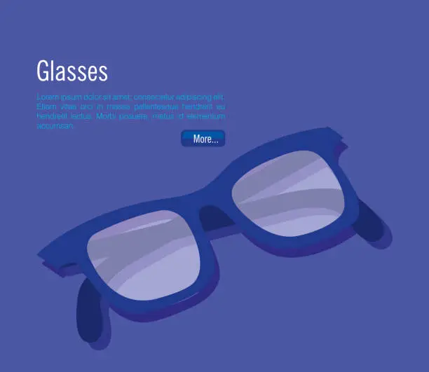 Vector illustration of isometric eyeglasses accessory icon