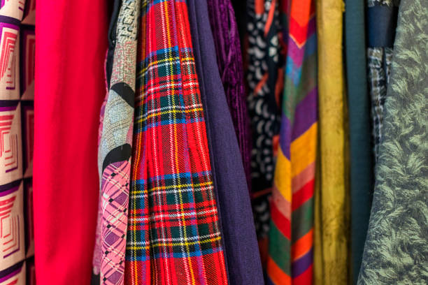 istock Different clothing textures: silk, linen, cotton 986432758