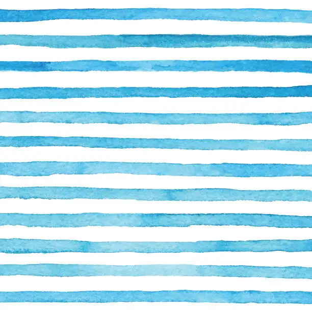 Vector illustration of Blue Watercolor Stripes Pattern