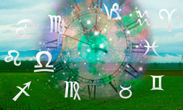 istock Astrological background and zodiac signs 986464046