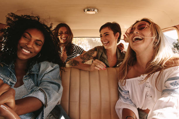 istock Group of women on road trip. 986468982