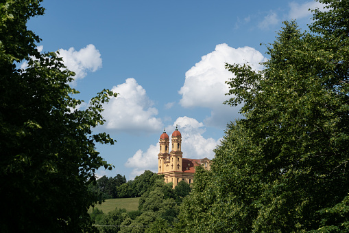 pilgrimage church of Schoenenberg in Ellwangen at the summer