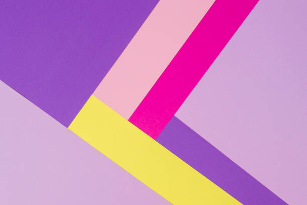 istock Color papers geometry flat composition background with violet, purple, pink, rose, yellow tones. 986475978