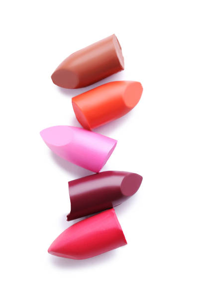 istock Colorful lipsticks on a white background 986485414