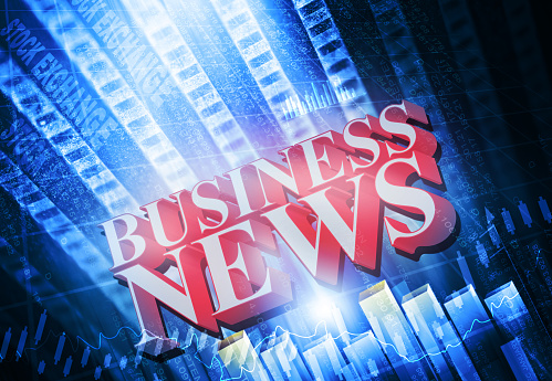 words Business News on digital background