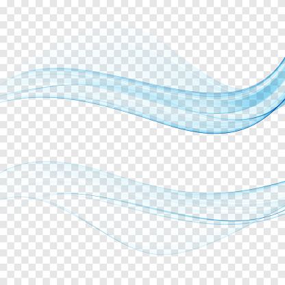 Modern abstract transparent futuristic web swoosh wave collection. Three blue transparent isolated separate lines layout.