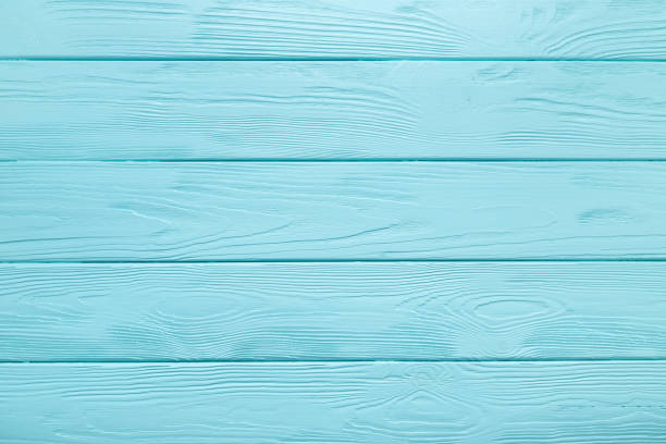 istock Wood plank texture or background of light blue table. 986510260