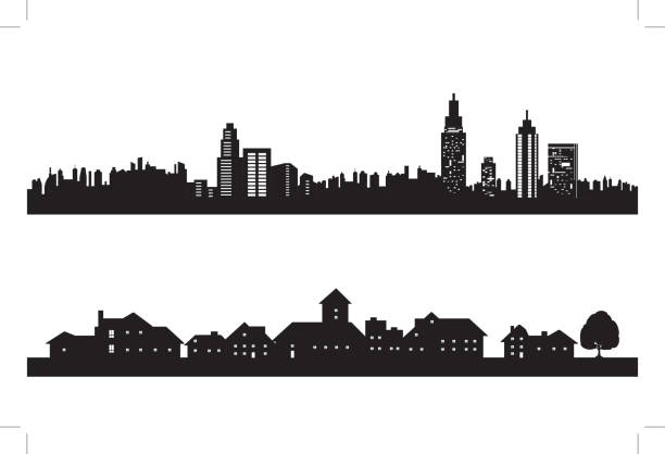 stadt-silhouette - city stock-grafiken, -clipart, -cartoons und -symbole