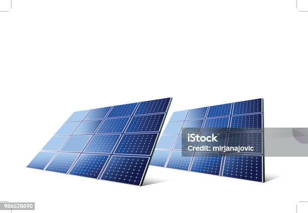 Solar Panels Stock Illustration - Download Image Now - Solar Panel, Cut Out, Solar Energy