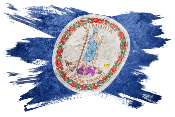 istock Grunge Virginia state flag. Virginia flag brush stroke. 986542730
