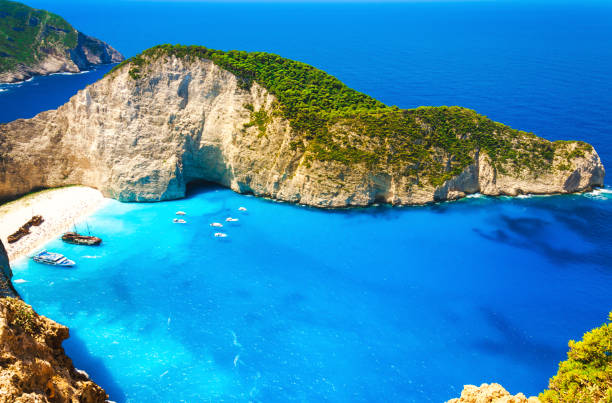 istock Shipwreck beach at Navagio bay, Zakynthos island, Greek 986556390