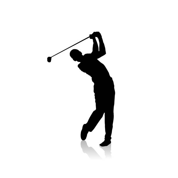 Vector black silhouette of golf Vector black silhouette of golf golf silhouettes stock illustrations