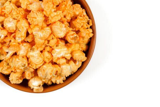 istock View from above popcorn in the bowl isolated on the white background 986589892