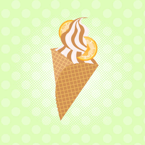 stockillustraties, clipart, cartoons en iconen met ijs kleurrijke achtergrond dessert fastfood concept-plat ontwerp - dropped ice cream