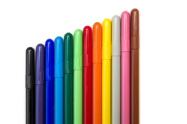 istock Set of markers on a white background 986620528