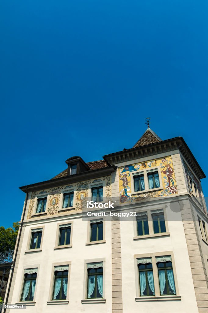 Old house in Rapperswil, Switzerland View at old house in Rapperswil, Switzerland Architecture Stock Photo