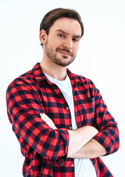 istock The handsome man standing on the white background 986657106