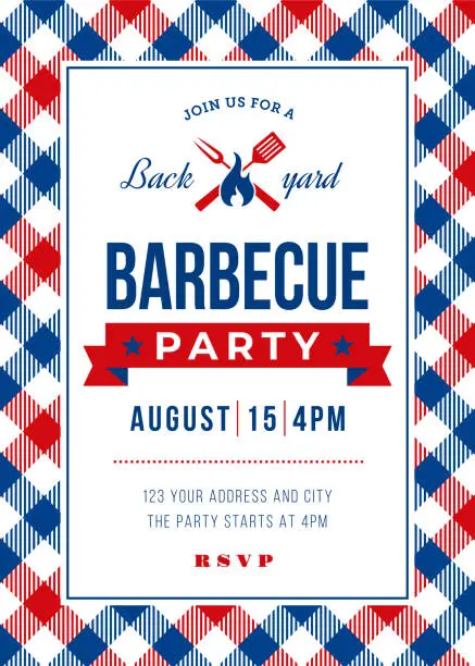 Vector illustration of Summer BBQ Party Invitation Template