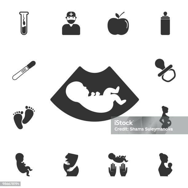 Ultrasonography Vector Icon Simple Element Illustration Ultrasonography Vector Symbol Design From Pregnancy Collection Set Can Be Used For Web And Mobile Stock Illustration - Download Image Now