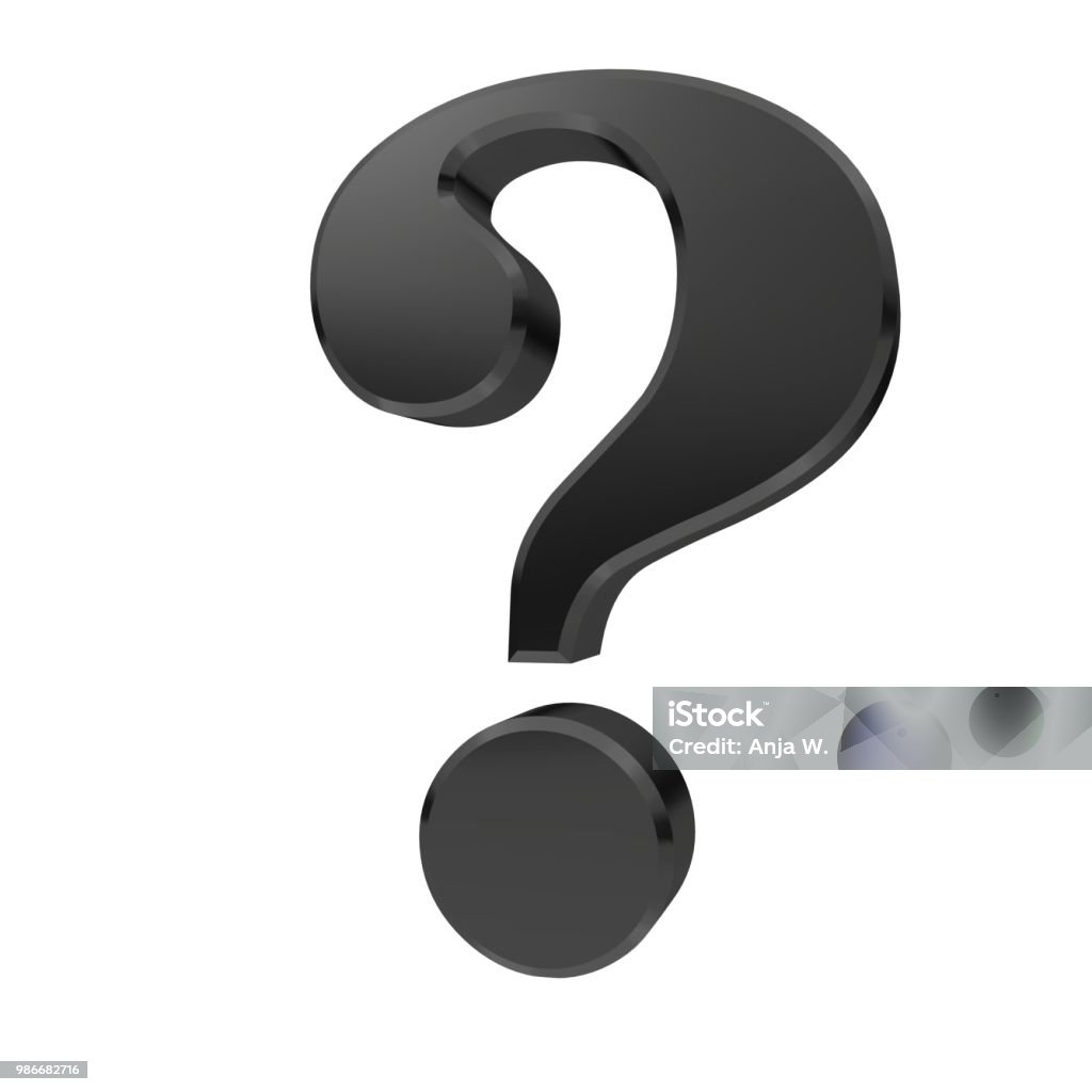 Point Left Question Mark Question Mark Black 3d Interrogation Point Stock Photo - Download Image ...