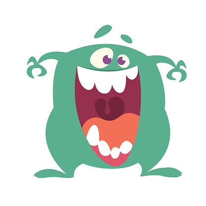Cartoon Happy Monster With Big Mouth Laughing Vector Illustration Of Blue  Monster Character Halloween Design Stock Illustration - Download Image Now  - iStock