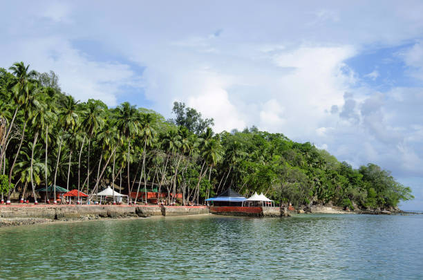 ross island, andaman and nicobar island, india - building exterior obsolete abandoned damaged imagens e fotografias de stock