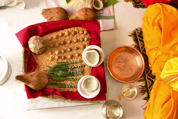istock Items required for Indian wedding rituals, Pune, Maharashtra, India 986691534
